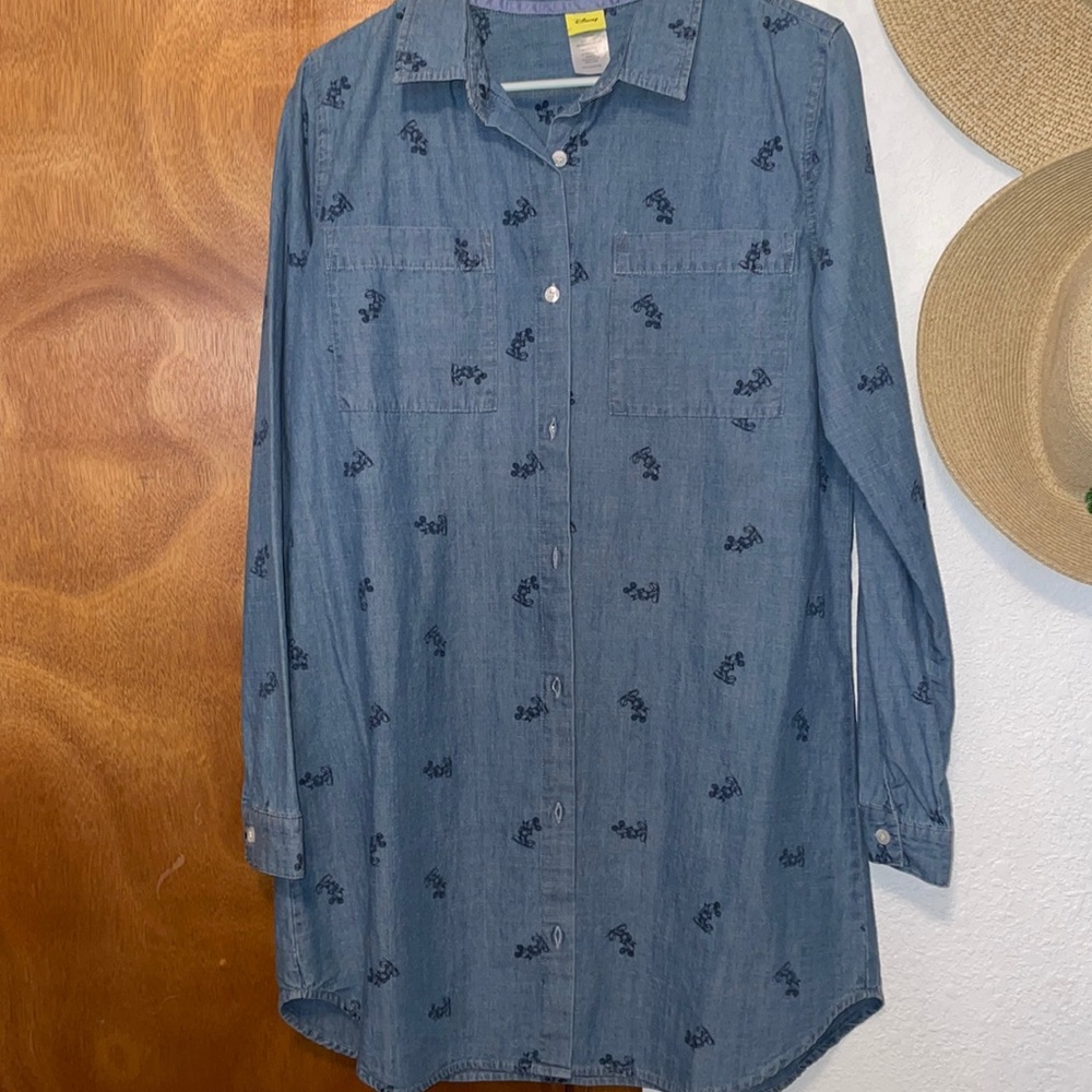 Denim long sleeve denim dress